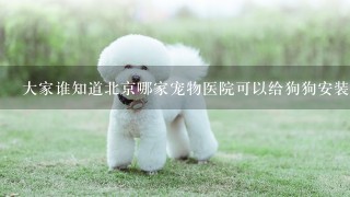 大家谁知道北京哪家宠物医院可以给狗狗安装后腿的假肢？大致费用多少？悬赏100分！急等ing
