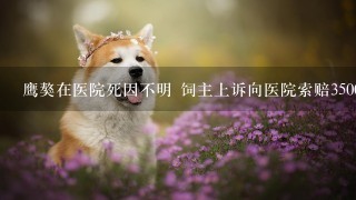 鹰獒在医院死因不明 饲主上诉向医院索赔3500万元