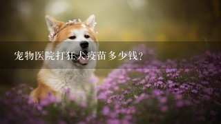 宠物医院打狂犬疫苗多少钱？