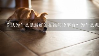 你认为什么是最好的在线问诊平台？为什么呢？